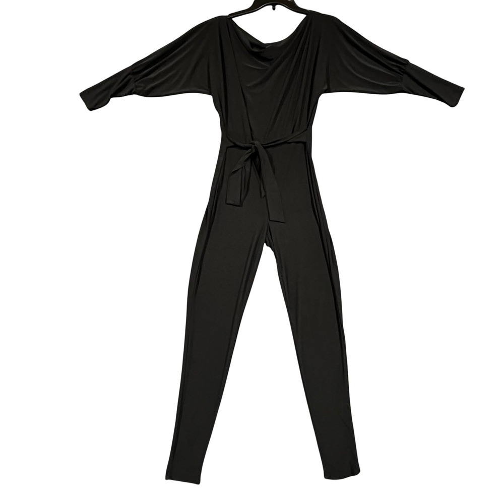 Windsor Jumpsuit Womens Size Small Black Long Sleeve Tie Waist